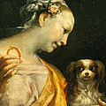 A Lady with a Dog Poster by Giuseppe Maria Crespi - a-lady-with-a-dog-giuseppe-maria-crespi